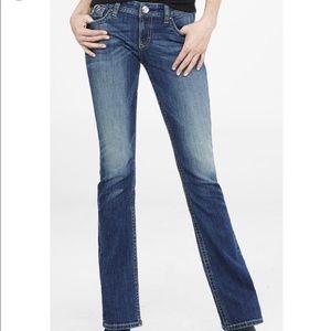 Express Barely Boot Low Rise Jeans